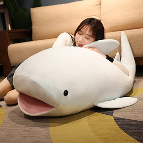 yousyu ぬいぐるみ 特大 海豚 大きいイルカ いるか 動物 可愛い 海豚ぬいぐるみ ふわふわ抱き枕 クッション (120cm, ブルー)