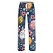 Pajamas for Women Cute Pants Easter Bunny Print Stretchy Trousers Elastic Waist Lounge Sleep Lightweight Trendy Loungewear（1-Purple,Small）