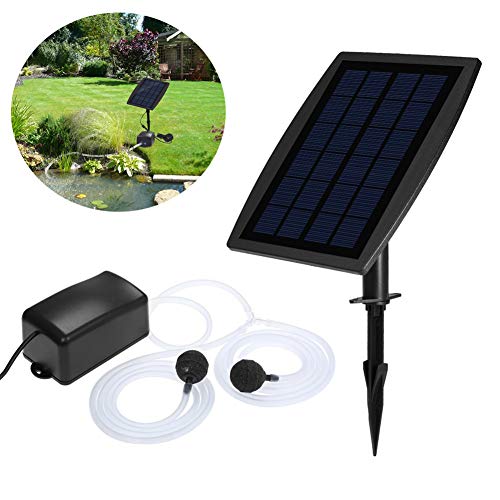 Augproveshak Solar Oxygenator, Solar Air Pump for Pond, Solar Oxygen Pump Kit for Aquarium Pond Fish Tank Pool Garden