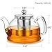 Artcome 1050 ml Glass Teapot with Stainless Steel Infuser & Lid, Stovetop Safe Tea Pot with Flat Bottom, Blooming & Loose Leaf Teapots, 35 Ounce