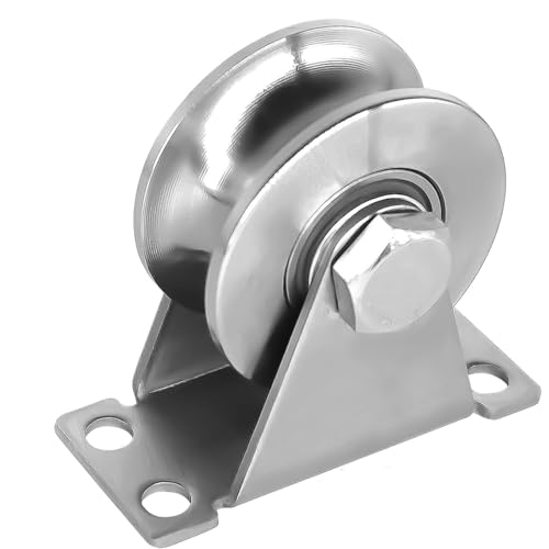 Roue rainurée en acier inoxydable de 58mm avec poulie à rainure en U H V pour rail