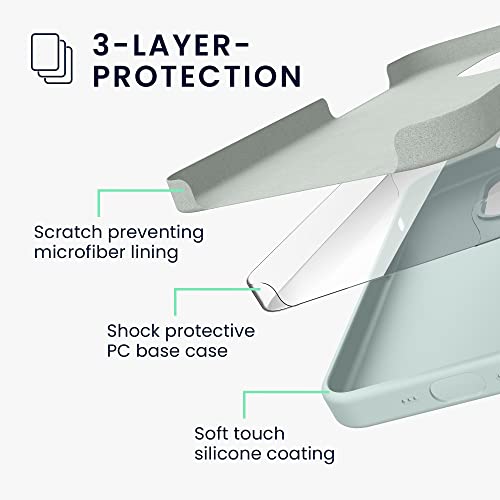 kwmobile Case for iPhone 14 Pro Case - Slim Soft TPU Silicone Cover - Works with Wireless Charging - Cool Mint - Image 4