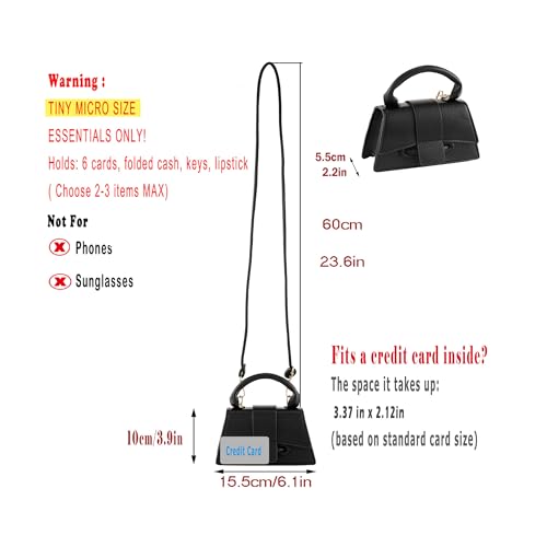 Image of Ayliss Micro Mini Crossbody Handbag Women's Purse Clutch Cute Mini Trendy Bag Top Handle PU Leather Shoulder Bag