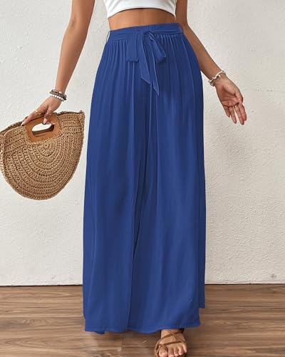 Image of Bsubseach Women Wide Leg Pants Floral Flowy Palazzo Pants