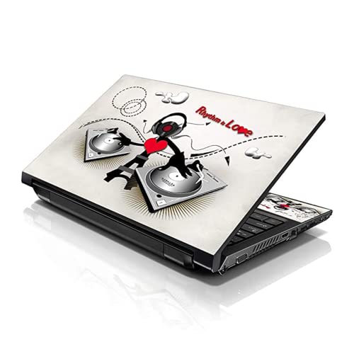 Image of LSS 15 15.6 Inches Laptop Notebook Skin Sticker with 2 Wrist Pads - Reusable Cover Protector Vinyl Sticker Cover Decal Fits 13 inch - 16 inch HP Asus Acer Samsung - DJ Pattern