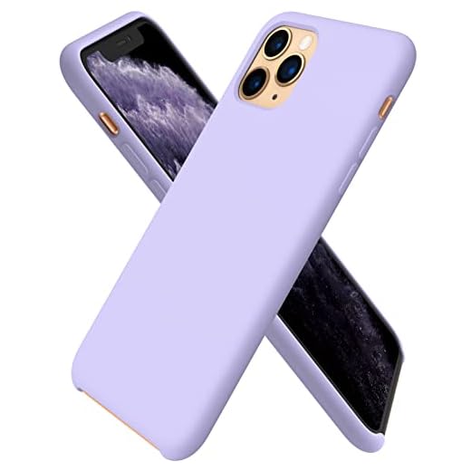 ORNARTO iPhone 11 Pro silikonfodral, fodral ultratunn flytande silikon mobiltelefonfodral skydd för iPhone 11 Pro (2019) 5,8 tum – ljus lila