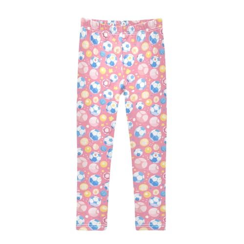 KLL Soccer Ball Toddler Girls Cotton Pants Stretch Full Length Workout Pants Running