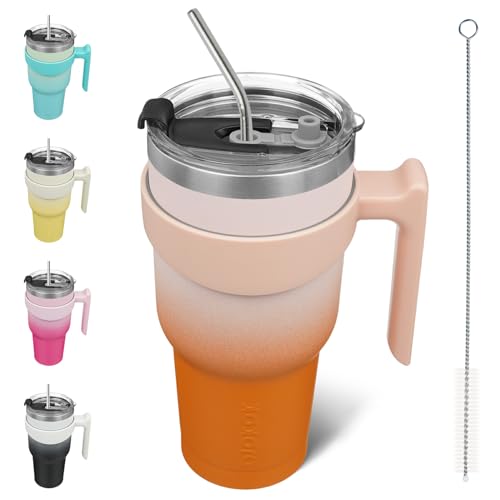 Image of BJPKPK 40 oz Tumbler with Handle & Straw, Insulated Stainless Steel Mug