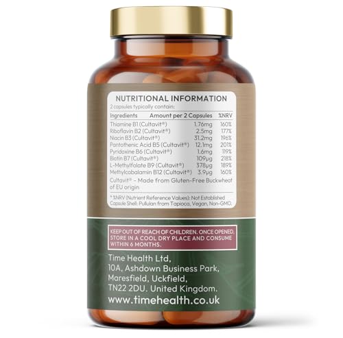 Vitamin B Complex - Whole Food & Plant-Derived - Natural, Non-Synthetic B Vitamins - Highly Bioavailable - Methylated B9 & B12 - Cultavit® - Zero Additives - UK Made - Pullulan (60 Capsule Bottle) - Image 3