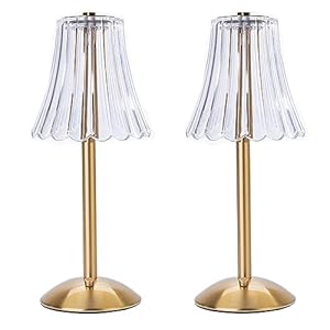 Cordless Table Lamps for Home,Table,Dining Room, Gold Rechargeable Lamps, USB Charge 12” Tall LED Brass Portable Outdoor Indoor Table Lamp with Built-in Dimmer (Pack2 Gold Flower Lamp)