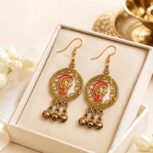 Image of Handcrafted Tribal & Dhokra Art Earrings for Women - Wooden, Nature-Inspired Statement Drop & Traditional Ethnic Designs