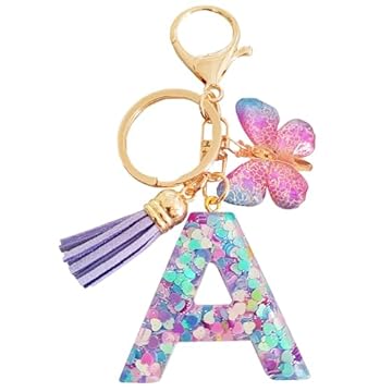 LECTNORE Portachiavi Portachiavi Personalizzati, Portachiavi Donna Portachiavi Carino Portachiavi Personalizzato Borsa Portachiavi Regali di Compleanno per Sorella(Viola-A)