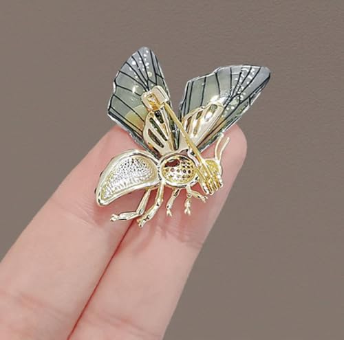 Image of Bee Pin and Brooch - Women's Retro Honeycomb Fashion Rhinestone Sunflower Brooch - Cute Cartoon Personality Enamel Oil Drop Color Insect Pin