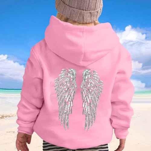 Sweat à capuche fille imprimé ange pull molleton confortable hiver