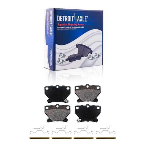 Image of Detroit Axle - Brake Kit for 2005-2006 Toyota Corolla, 2003-2006 Pontiac Vibe, 2003-2007 Matrix, Front and Rear Drilled & Slotted Brake Rotors Ceramic Brake Pads w /Hardware Replacement