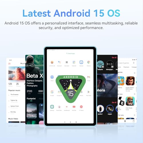 Image of ECOPAD Android 15 Tablet, 10.1 Inch Tablets with Octa-core Processor,HD IPS Screen, 12GB RAM+128GB ROM, Support 1TB Expansion, Dual Band WiFi, BT 5.0,18W Fast Charge and Long-Lasting Battery,Blue