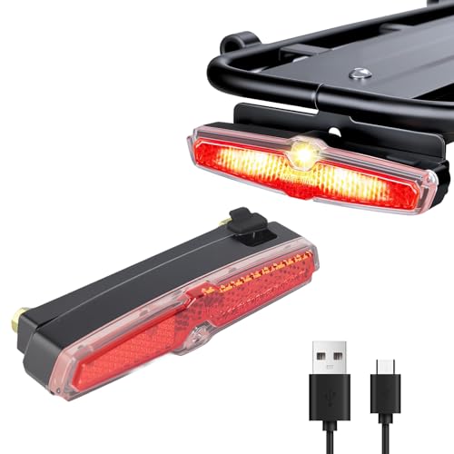 Fahrrad Rücklicht LED USB-C Wiederaufladbar, StVZO Rücklicht...