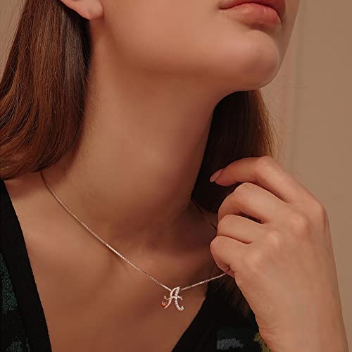Initial Necklaces for Women - 14K Silver Letter Necklace for Teen Girls, Cute Name Necklace Dainty Gifts for Girls, Jewelry Cute Idea Christmas Gifts2