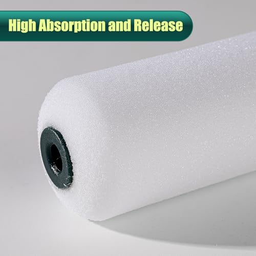 YiBaiBrush Foam Paint Roller, 4 Inch Paint Roller Covers, 10 Pack, Small Paint Roller, Mini Rollers for Painting, Foam Paint Roller Covers for Smooth Finishes on Walls, Cabinets, Doors - Image 2