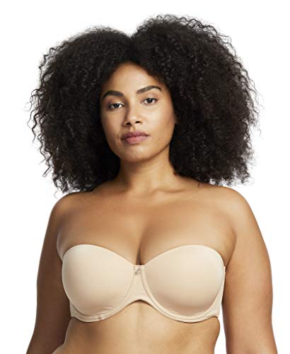 Montelle Women's Stretch Lightweight Foam Cup Strapless Bra, Optional Straps Included