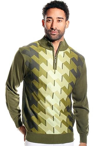 STACY ADAMS Men’s Sweater, Ombre Geometric Front Design