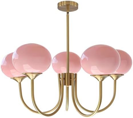 Gold Round Ball Ceiling Light - Modern Milk Glass Pendant For Bedroom & Dining