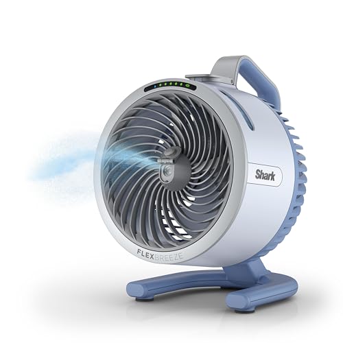 Shark FlexBreeze HydroGo Cordless Portable Fan with Misting, Glacier