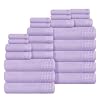 GLAMBURG Towels for Bathroom, 100% Cotton Towel Set, Contains 8 Soft Bath Towel, 8 Hand Towels, 8 Wash Cloths – Compact Absorbent Lightweight & Quickdry – 24 Piece Bathroom Towel Set – Purple