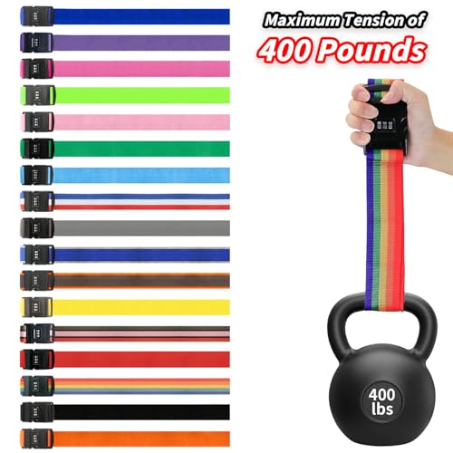 Personalised Luggage Strap with Lock, Custom Suitcase Strap with Name Embroidery, Thick Heavy Duty Travel Strap for Luggage, Adjustable Lockable Suitcase Belt (1 Piece) - Image 6