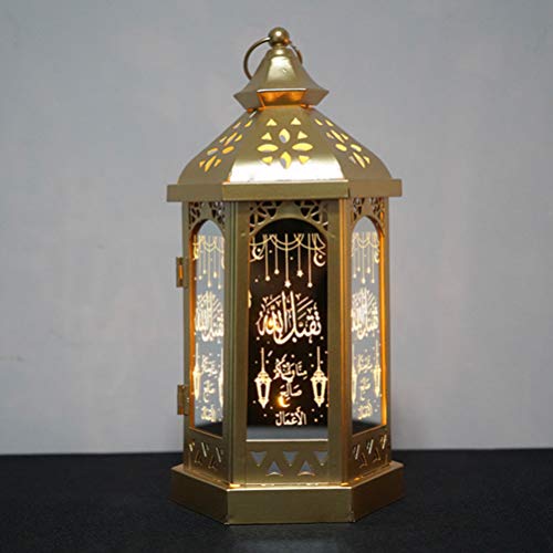 Lurrose Lanterna de Vela Marroquina Suporte de Vela Pendurado Vintage Led Decorações Ramadan Centro