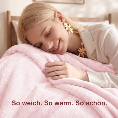 WAVVE Kuscheldecke Flauschig Decke Tagesdecke 150x200 - Sofadecke Hellrosa – Ansicht 3