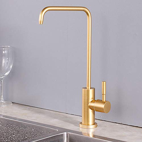 Robinet eau potable dorée en acier inoxydable pour cuisine élégante