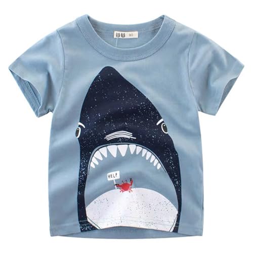 Toddler Boys Short-Sleeve Shirts Little Kids t Shirts Boys Tops Tees Dinosaur Shirt for 2-7 Years 2-Pack2
