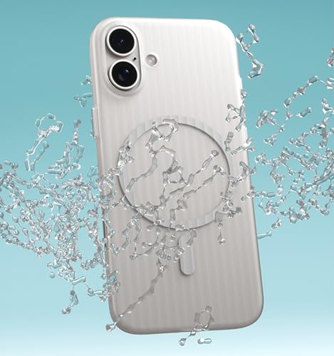 Image of Kapa Matte Magnetic Wave Grip Back Cover for Apple iPhone 16 | [MagSafe Compatible] Wireless Charging, Slim, Metal Buttons Frosted Back Case (White)