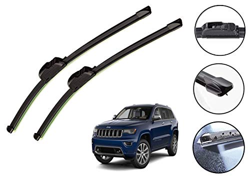 Image of Auto Hub Car Wiper Blades Compatibility With Jeep Compass - Set of 2 Pcs (D-24,P-18)