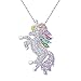 Produktbild OOK Einhorn Halskette Strass Regenbogen Einhorn Anhänger Mode Halskette für Frauen Mädchen