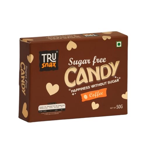 Image of TruSnax SugarFree Hard Candies | Rich Coffee Flavour Candy | Diabetic Friendly Toffee | No Added Sugar | 50 g