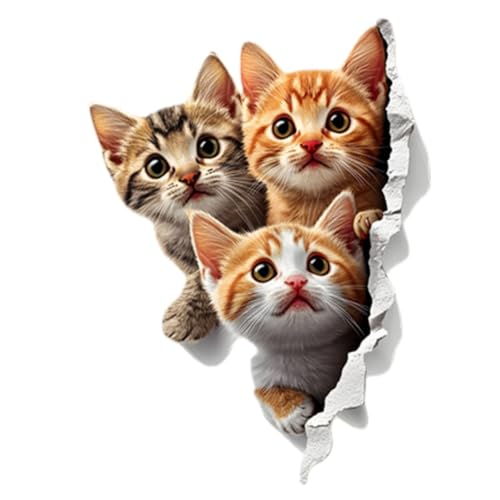 Vinilo decorativo 3D adhesivo de gatitos realistas