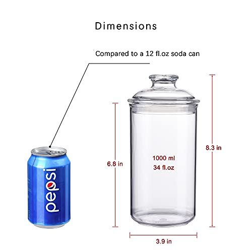 IVOOBR 34oz Airtight Acrylic Storage Jar