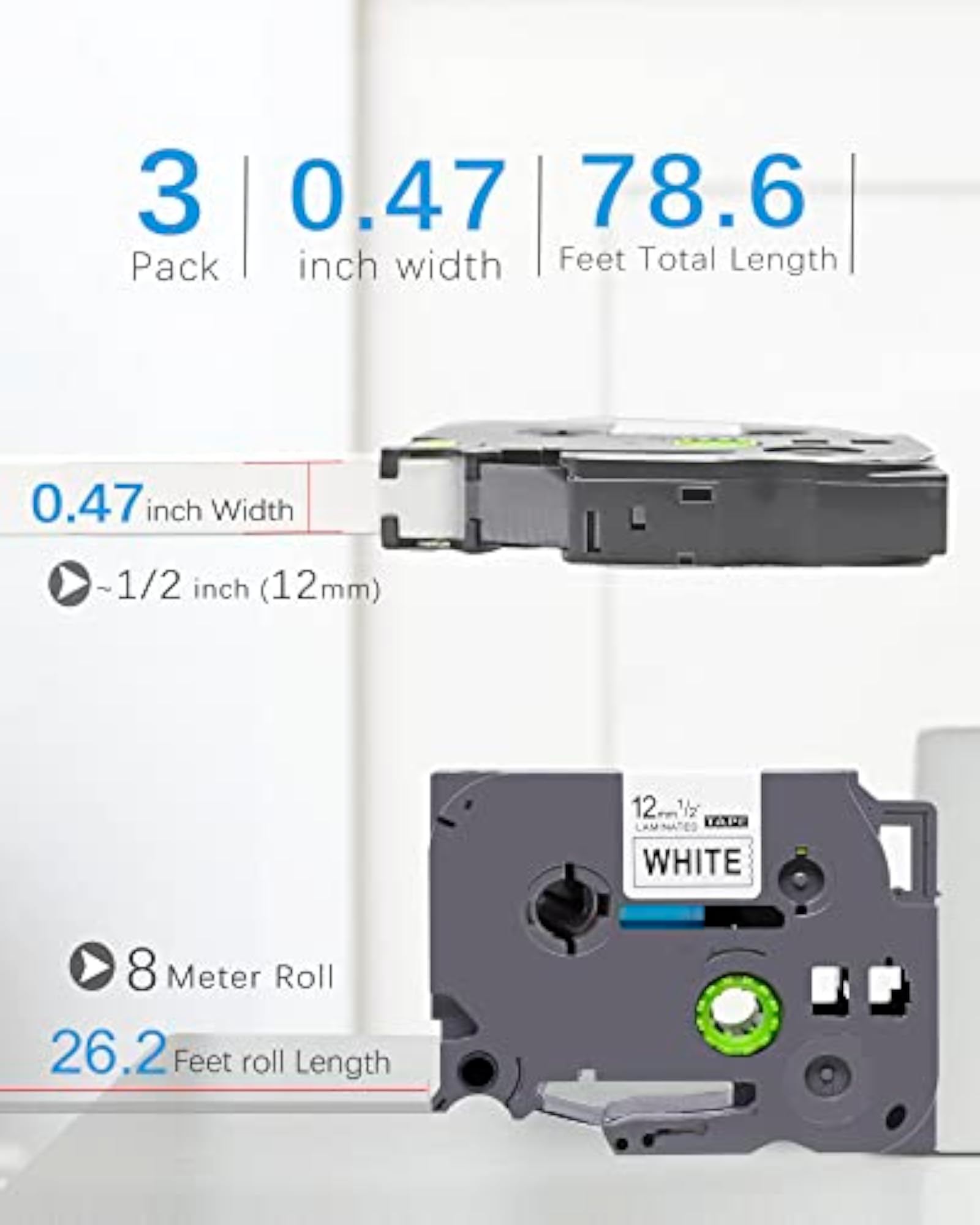Compatible Label Tape Replacement for Brother P-touch Maker
