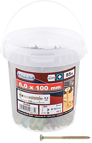 Connex Universalschrauben 6,0 x 100 mm - 85 Stück im Set -...