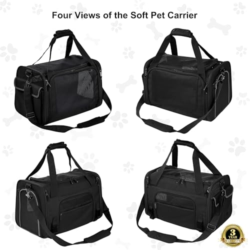 EliteField Deluxe Soft-Sided Pet Carrier (3 Year Warranty, Airline Approved), Travel Bag for Dogs, Cats & Small Pets, with Expandable Mat by EliteField - Image 4
