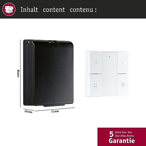 Commutateur mural Zigbee Paulmann 50137 extérieur IP44 blanc