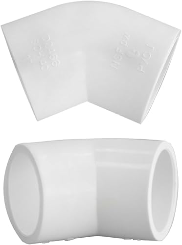 Miniatura 5 de 2 vías 1 pulgada 45 grados PVC codo montaje (NSF-pw), accesorios de esquina de PVC de grado de muebles para muebles de construcción DIY SCH40