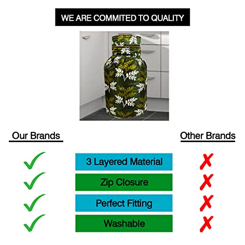 Image of Polyester 3-layered Lpg Cylinder Cover (Green, Size-26x21 Inches Perimeter and 26x14 Inches Diameter)