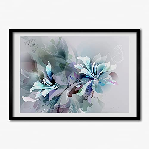Tableau moderne fleurs d'abstrakcja Tulup cadre MDF 100x70