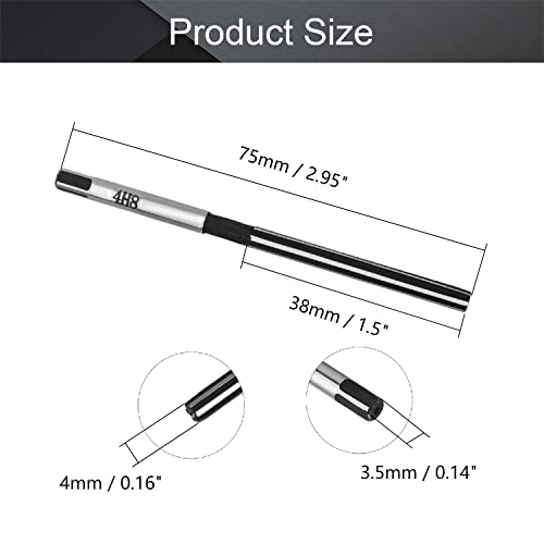 Utoolmart Hand Reamer 4Mm Alloy Tool Steel H8 6 Straight Flutes 9Crsi Hand Milling Cutter Tool 1Pcs #TOP1