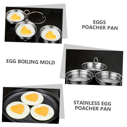 Garneck Stainless Steel Egg Poacher Pan Set with 304 Heart-shaped Mold Nonstick Poached Egg Maker for Home Cooking Kitchen Use Silver - Image 9