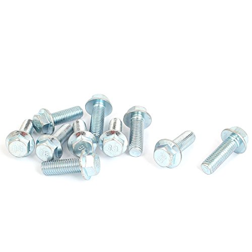 Image of uxcell M10x30mm Grade 8.8 Metric Hex Flange Screws Bolts 10pcs