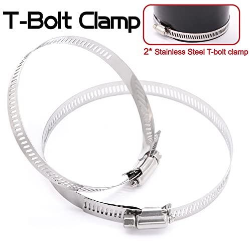 Image of 90 Degree ID 3inch to 4inch Elbow Coupler Silicone Hose 4-Ply with 2PCS Stainless Steel T-Bolt Clamp